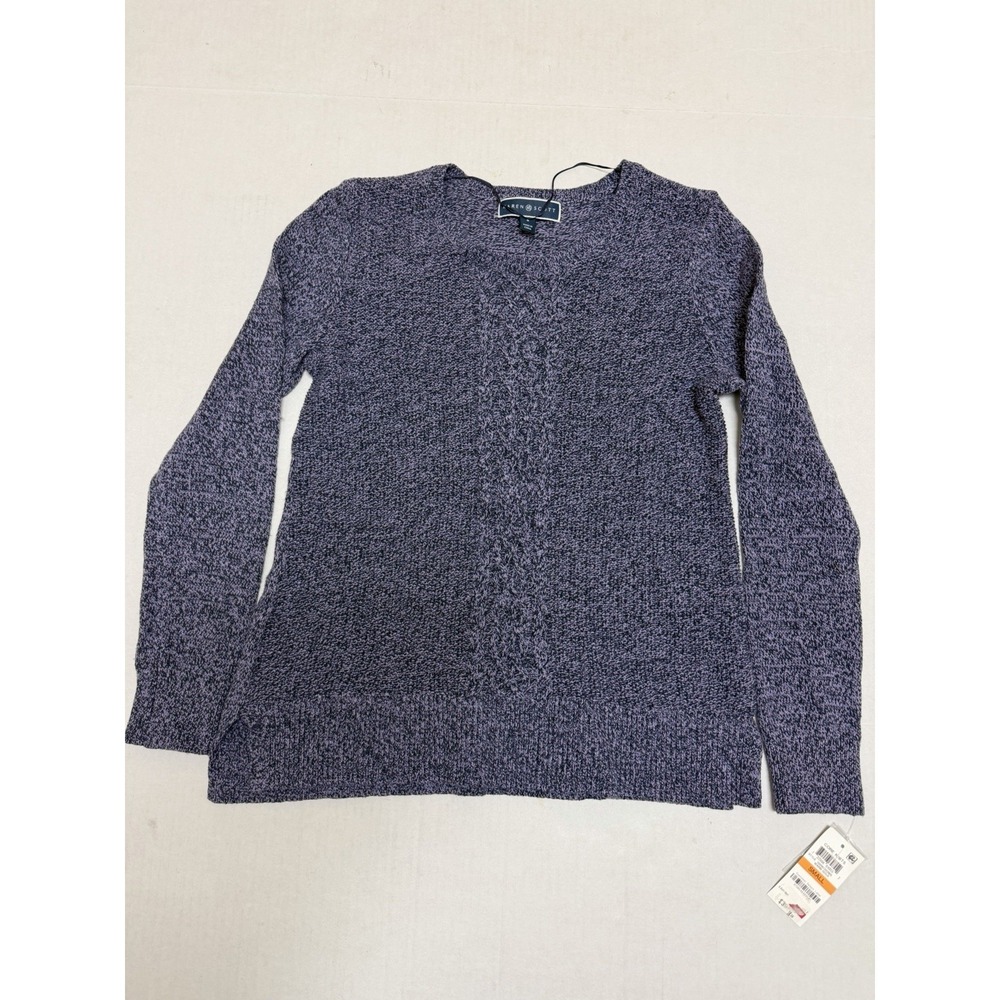 NWT Karen Scott knit purple long sleeve shirt, women's small